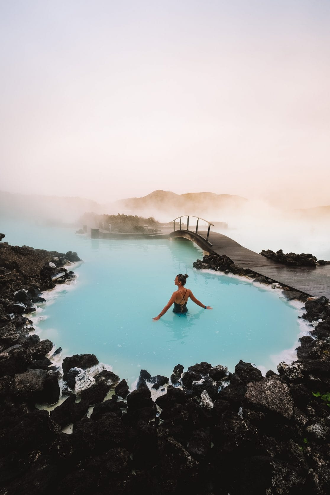 Blauw mineraalwater in de Blue Lagoon